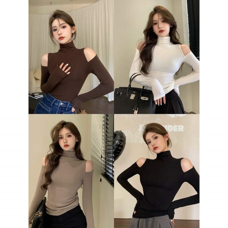 タートルネックスリット長袖無地Tシャツ | 詳細画像2