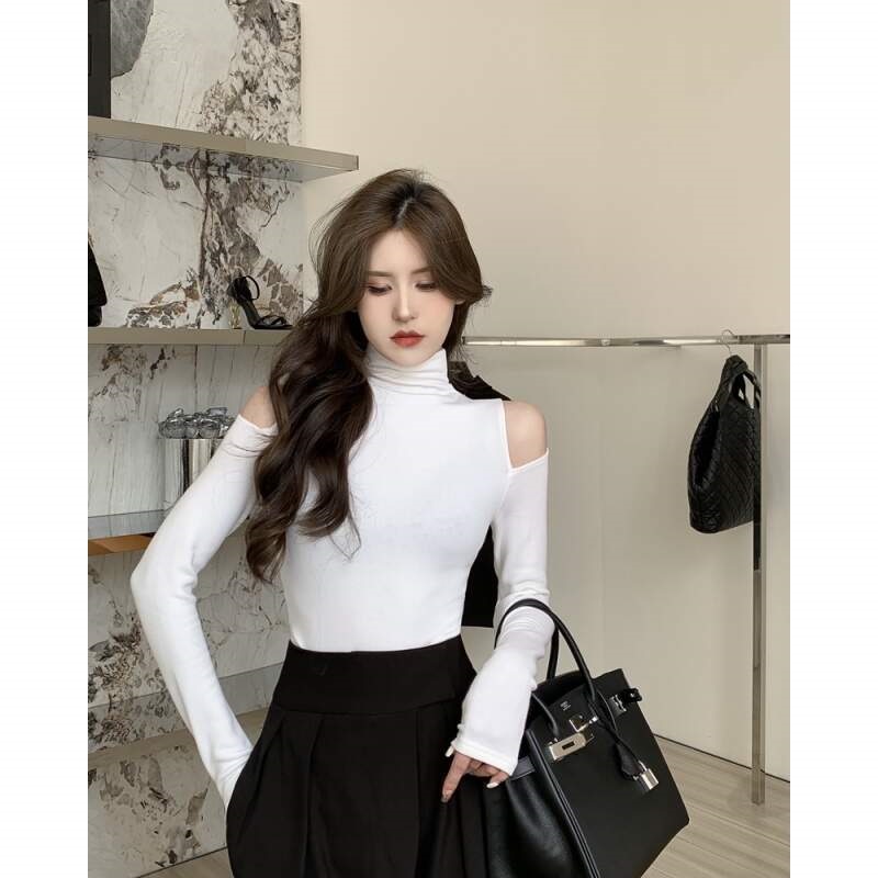 タートルネックスリット長袖無地Tシャツ | 詳細画像7