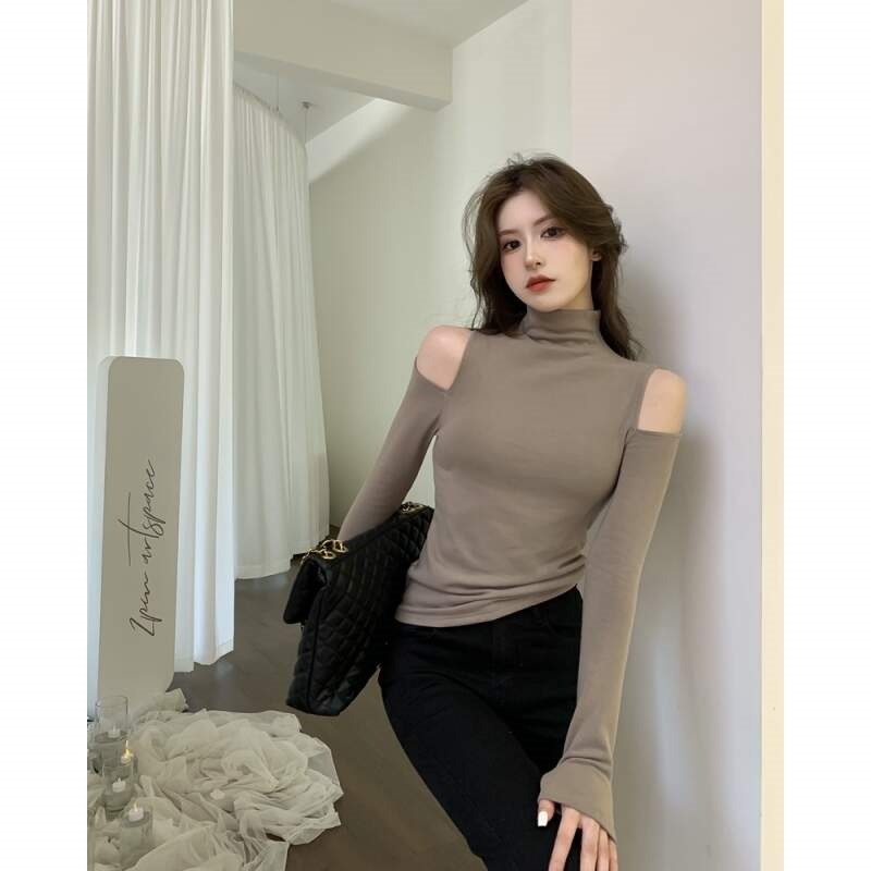 タートルネックスリット長袖無地Tシャツ | 詳細画像10