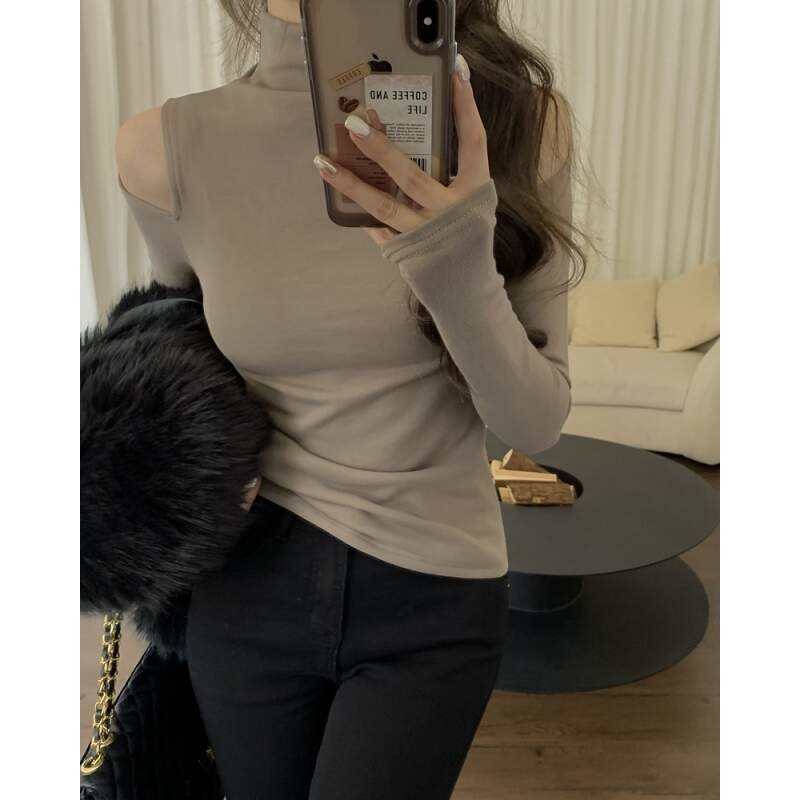 タートルネックスリット長袖無地Tシャツ | 詳細画像11