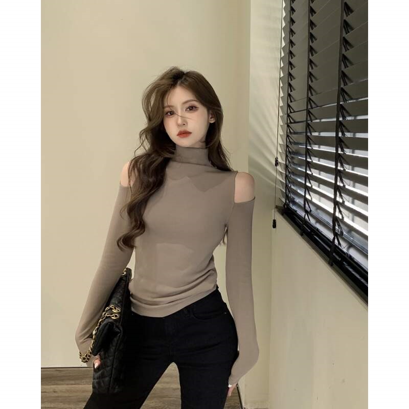 タートルネックスリット長袖無地Tシャツ | 詳細画像12