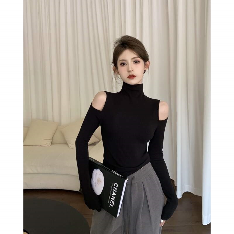 タートルネックスリット長袖無地Tシャツ | 詳細画像14