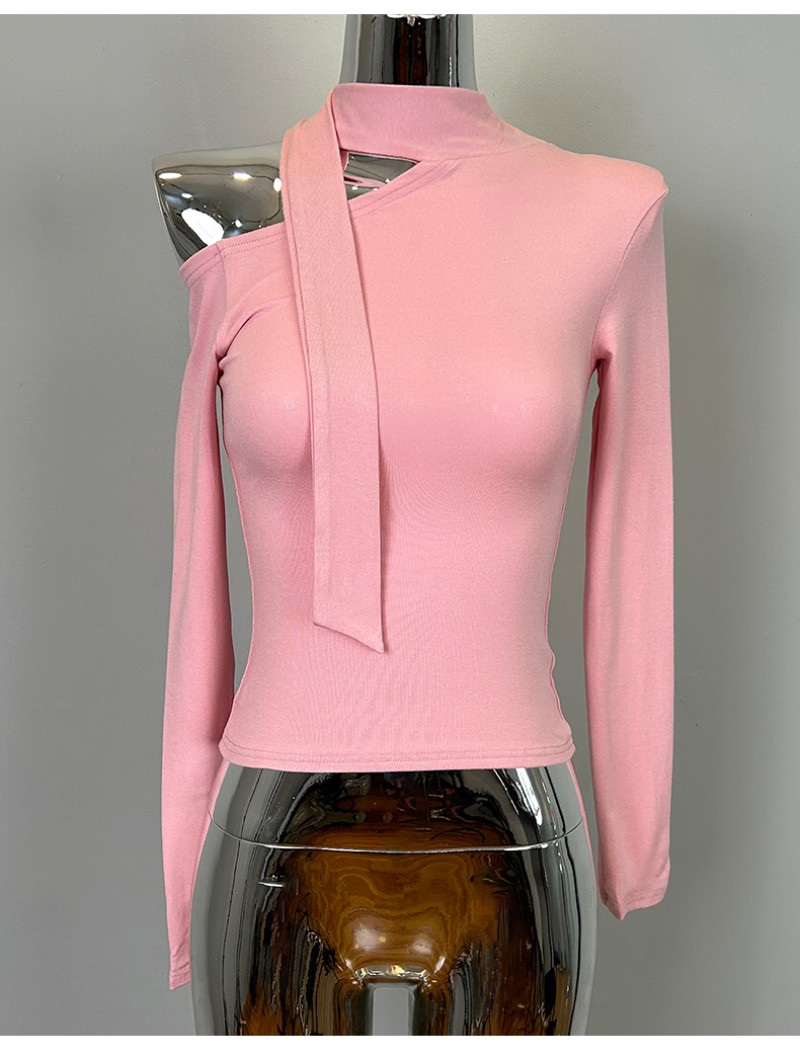 ボウタイオフショルダーアンバランス長袖Tシャツ | 詳細画像14