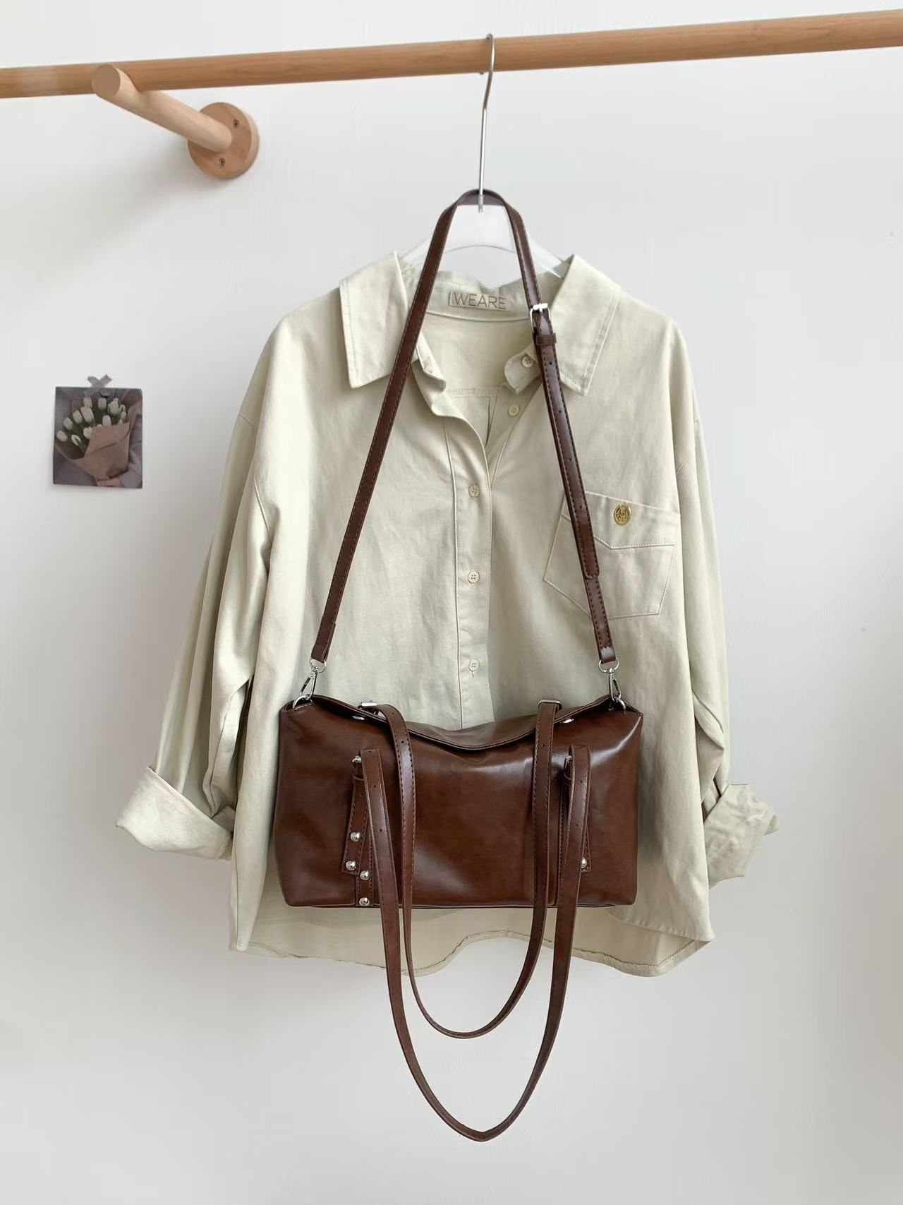 ストラップ付バックルスタッズショルダーバッグ | 詳細画像9