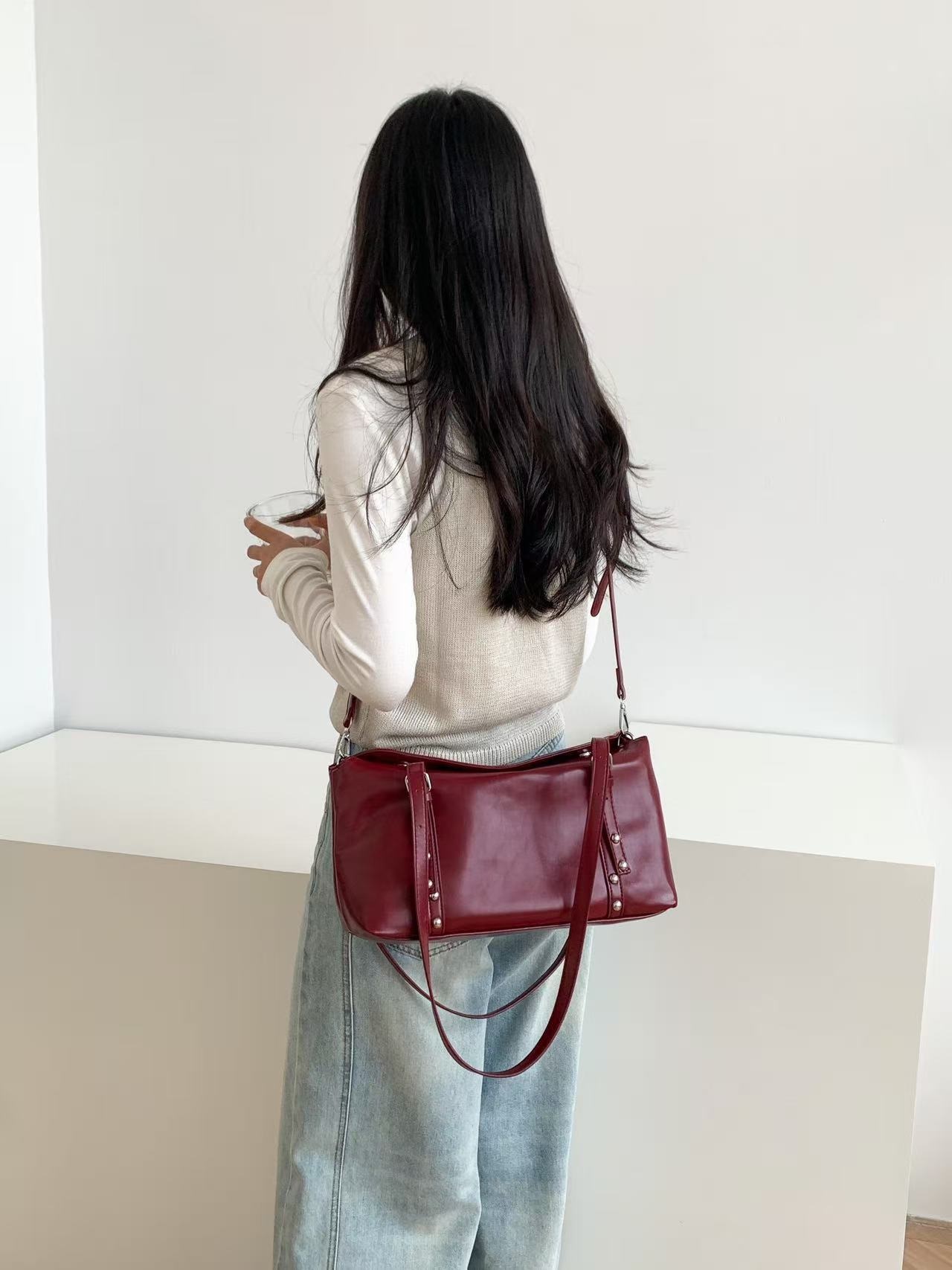 ストラップ付バックルスタッズショルダーバッグ | 詳細画像16