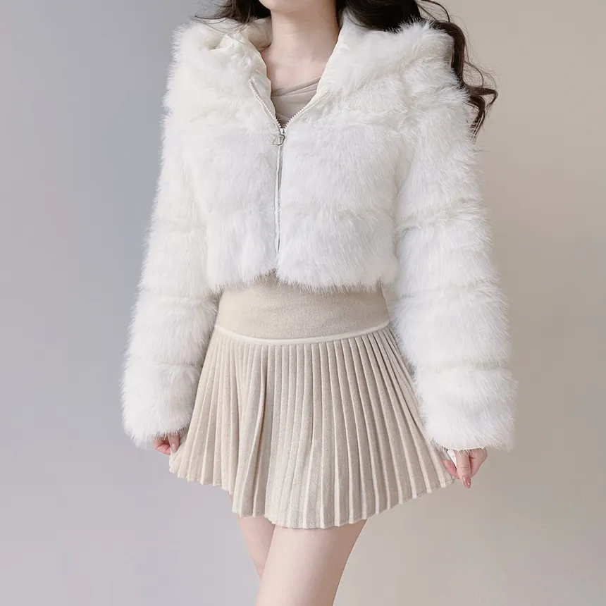 エコファーフードショートジャケット | mirangmirang | 詳細画像2