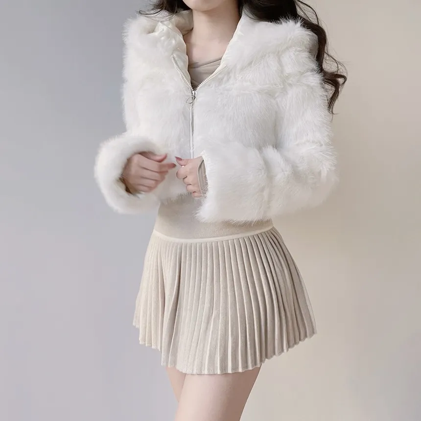 エコファーフードショートジャケット | mirangmirang | 詳細画像3