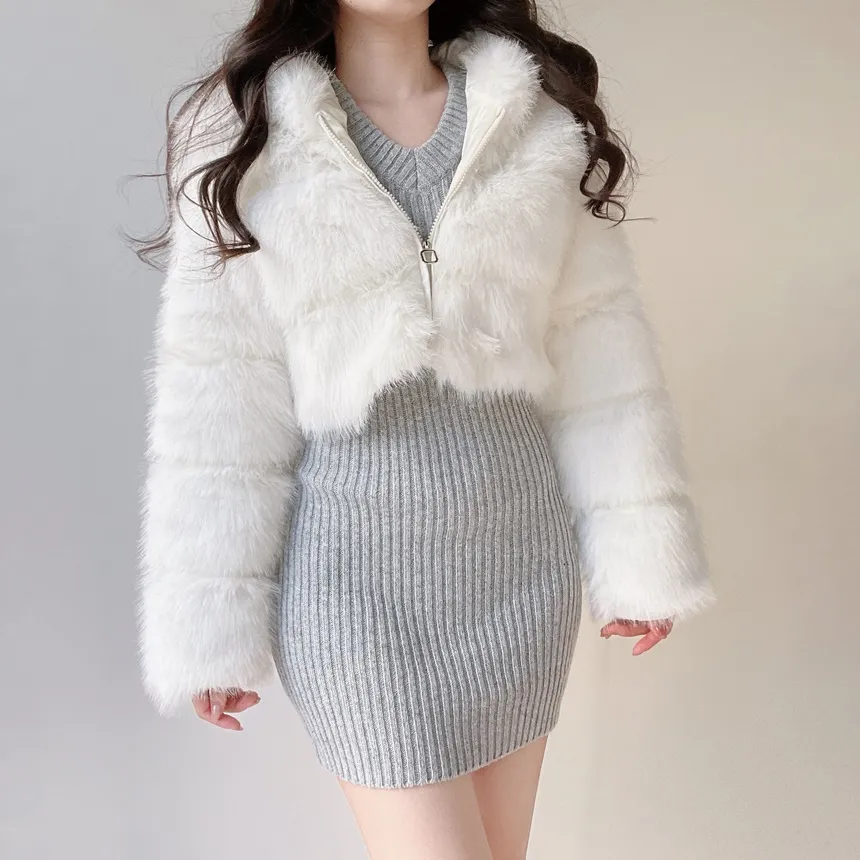 エコファーフードショートジャケット | mirangmirang | 詳細画像5