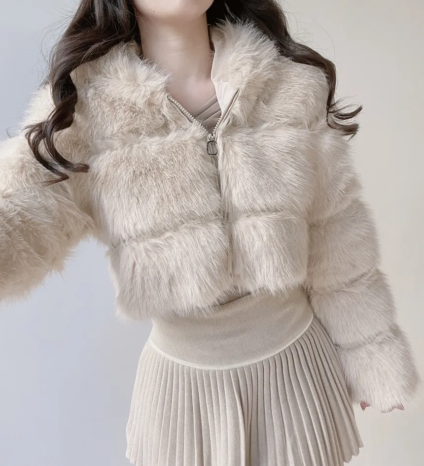 エコファーフードショートジャケット | mirangmirang | 詳細画像10