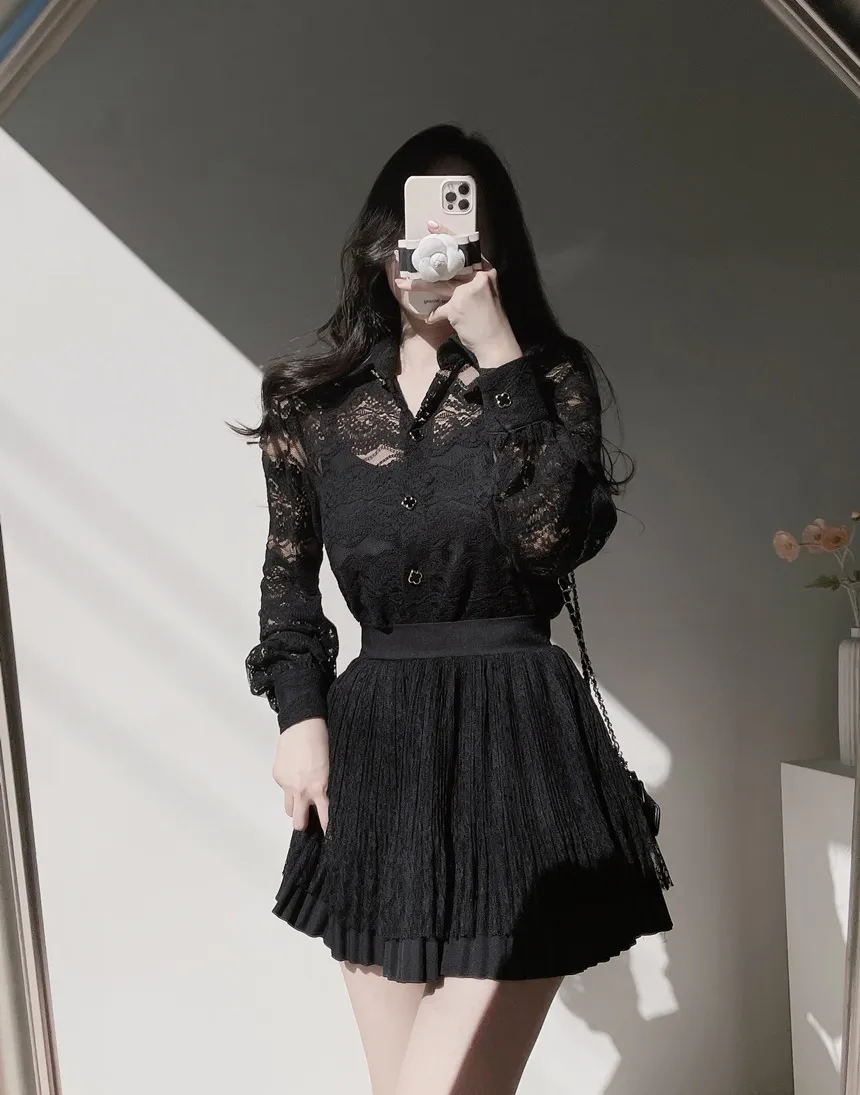 シースルーカラーレースブラウス | mirangmirang | 詳細画像6