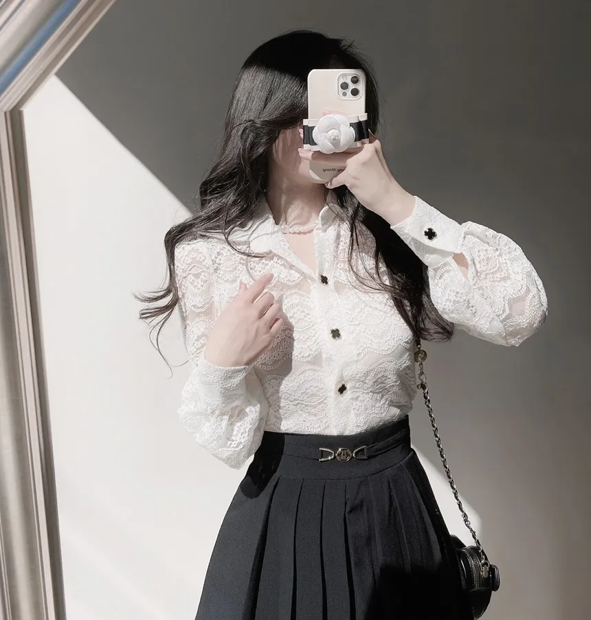 シースルーカラーレースブラウス | mirangmirang | 詳細画像19