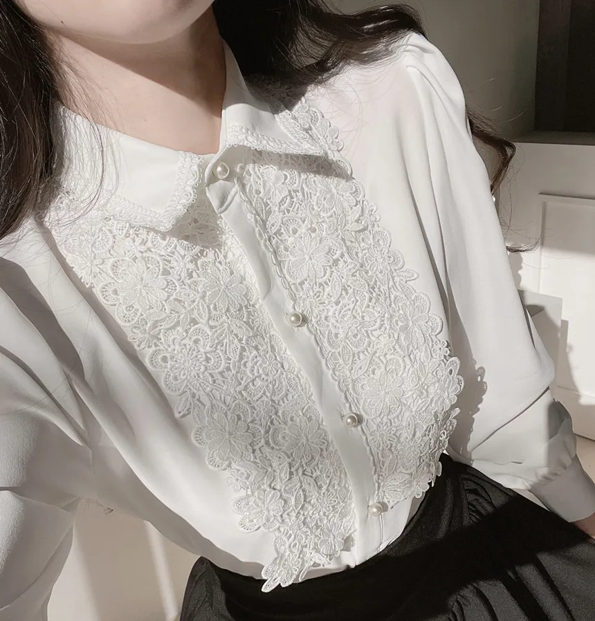 カラーパフスリーブレースブラウス | mirangmirang | 詳細画像11