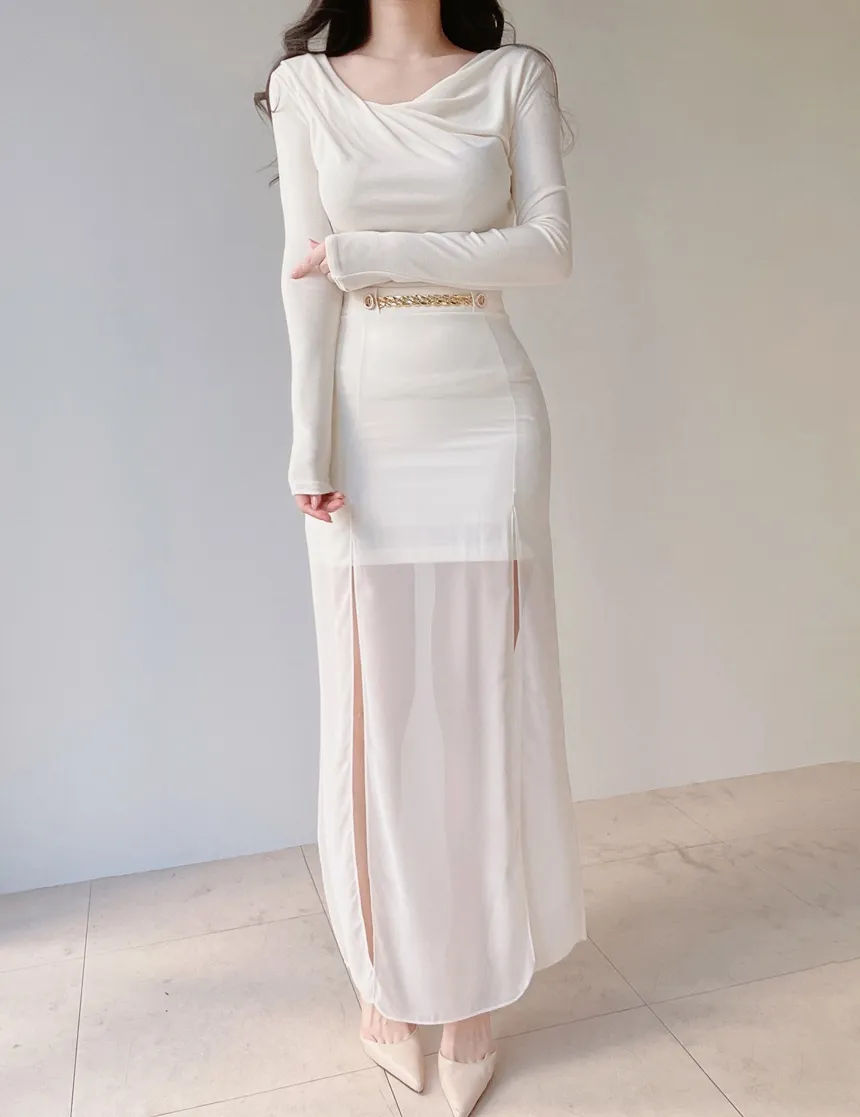 ドレープシャーリングスリムTシャツ | mirangmirang | 詳細画像4