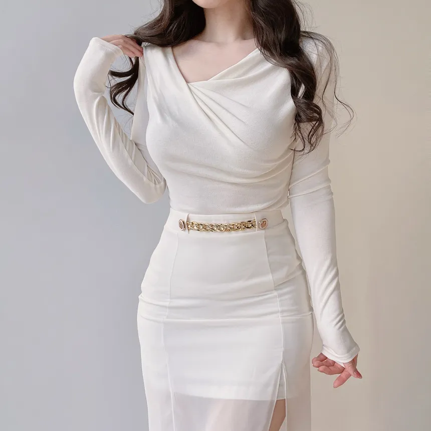 ドレープシャーリングスリムTシャツ | mirangmirang | 詳細画像7