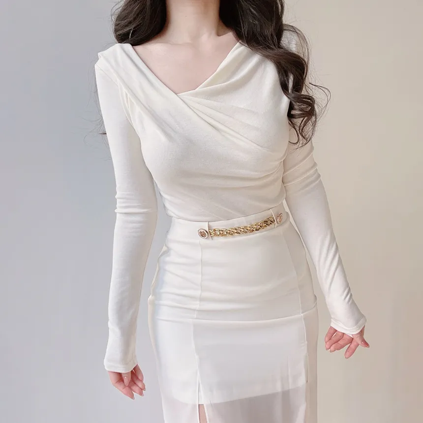 ドレープシャーリングスリムTシャツ | mirangmirang | 詳細画像8