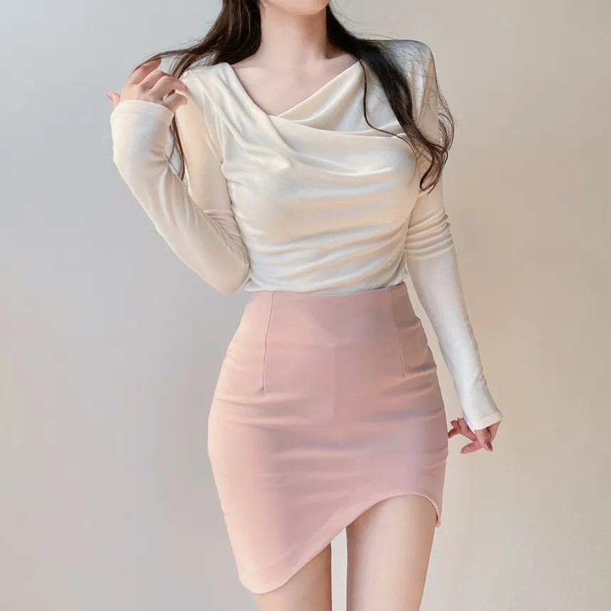 ドレープシャーリングスリムTシャツ | mirangmirang | 詳細画像10