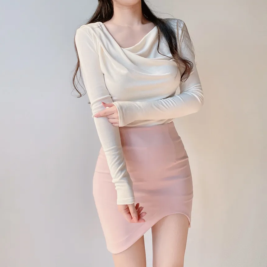 ドレープシャーリングスリムTシャツ | mirangmirang | 詳細画像11