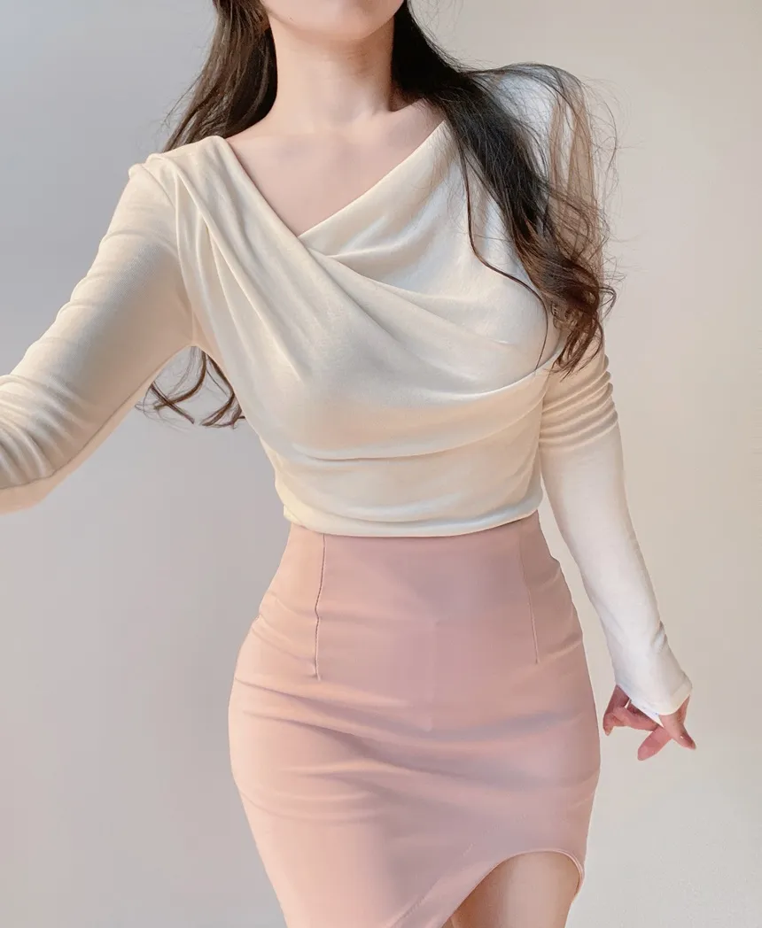 ドレープシャーリングスリムTシャツ | mirangmirang | 詳細画像13