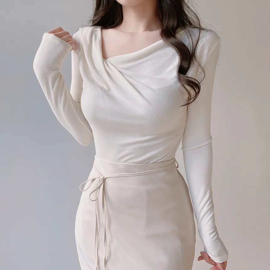 ドレープシャーリングスリムTシャツ | mirangmirang | 詳細画像28