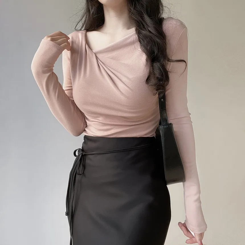 ドレープシャーリングスリムTシャツ | mirangmirang | 詳細画像39