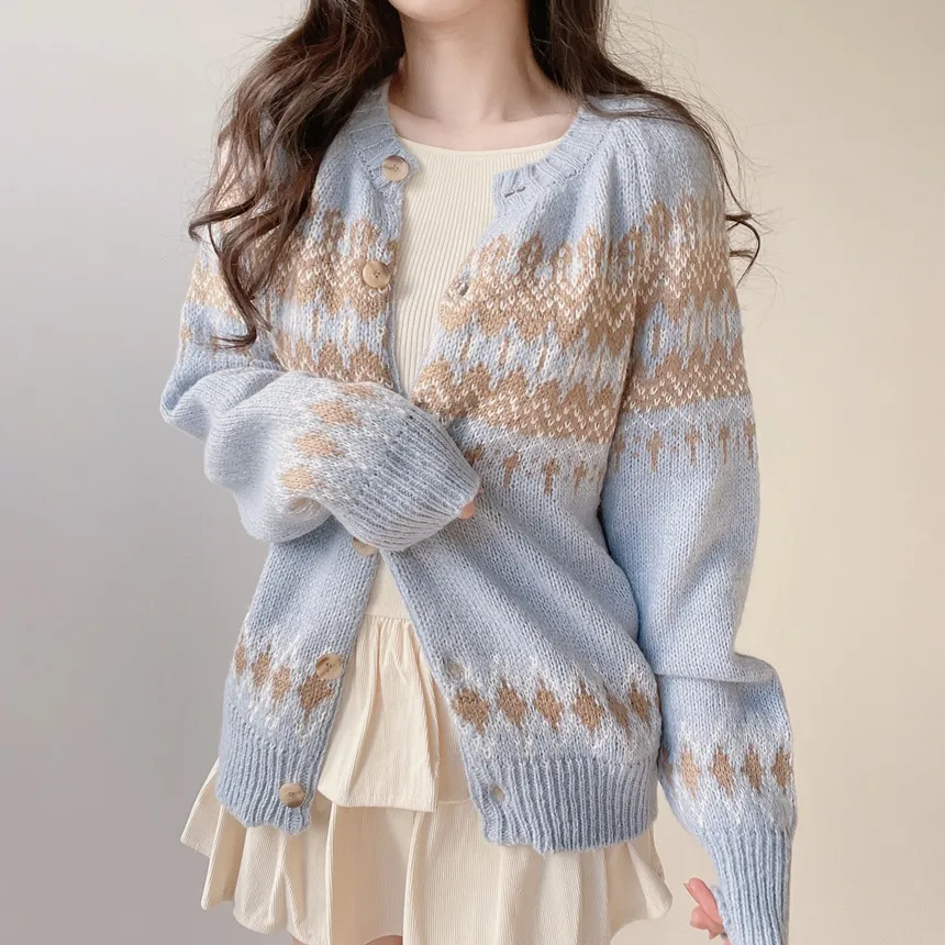 ラウンドネックノルディックカーディガン | mirangmirang | 詳細画像3