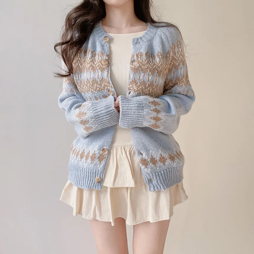 ラウンドネックノルディックカーディガン | mirangmirang | 詳細画像4