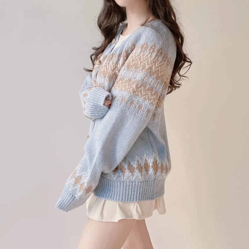 ラウンドネックノルディックカーディガン | mirangmirang | 詳細画像5