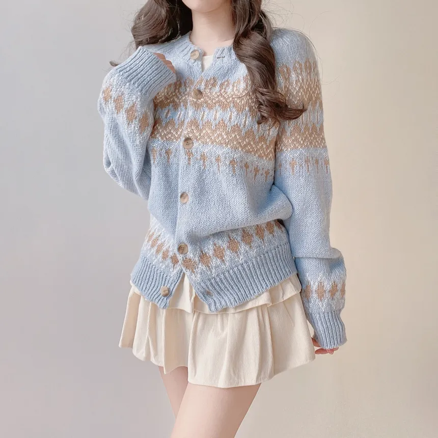 ラウンドネックノルディックカーディガン | mirangmirang | 詳細画像10