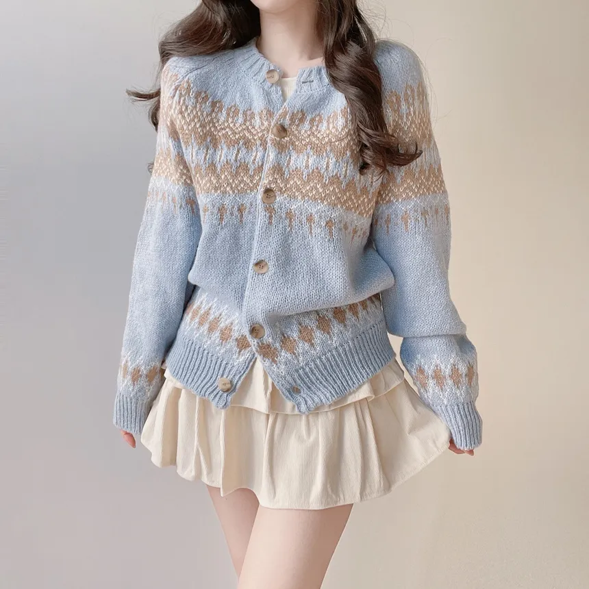 ラウンドネックノルディックカーディガン | mirangmirang | 詳細画像11