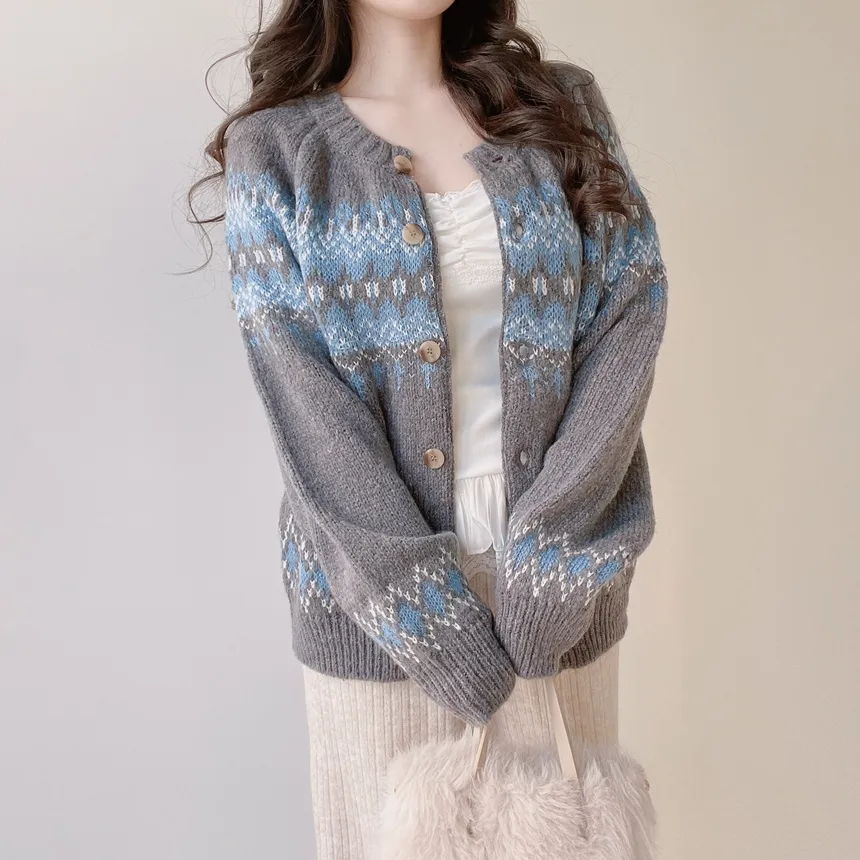 ラウンドネックノルディックカーディガン | mirangmirang | 詳細画像15