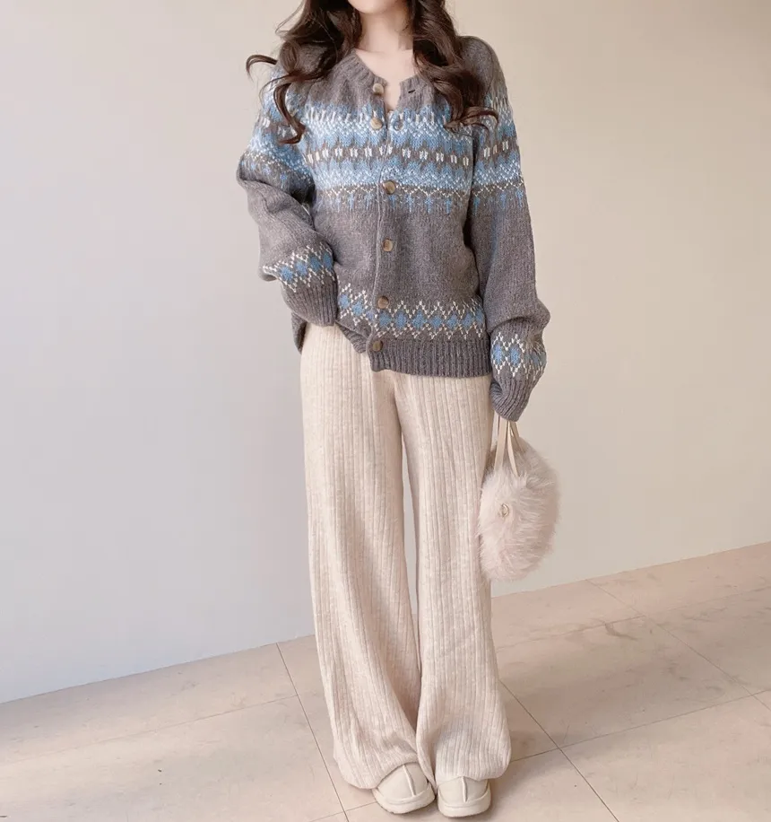 ラウンドネックノルディックカーディガン | mirangmirang | 詳細画像16