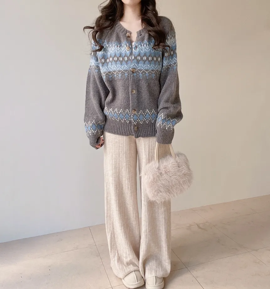 ラウンドネックノルディックカーディガン | mirangmirang | 詳細画像17