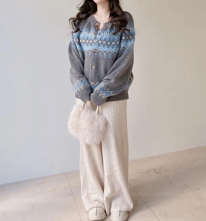 ラウンドネックノルディックカーディガン | mirangmirang | 詳細画像18