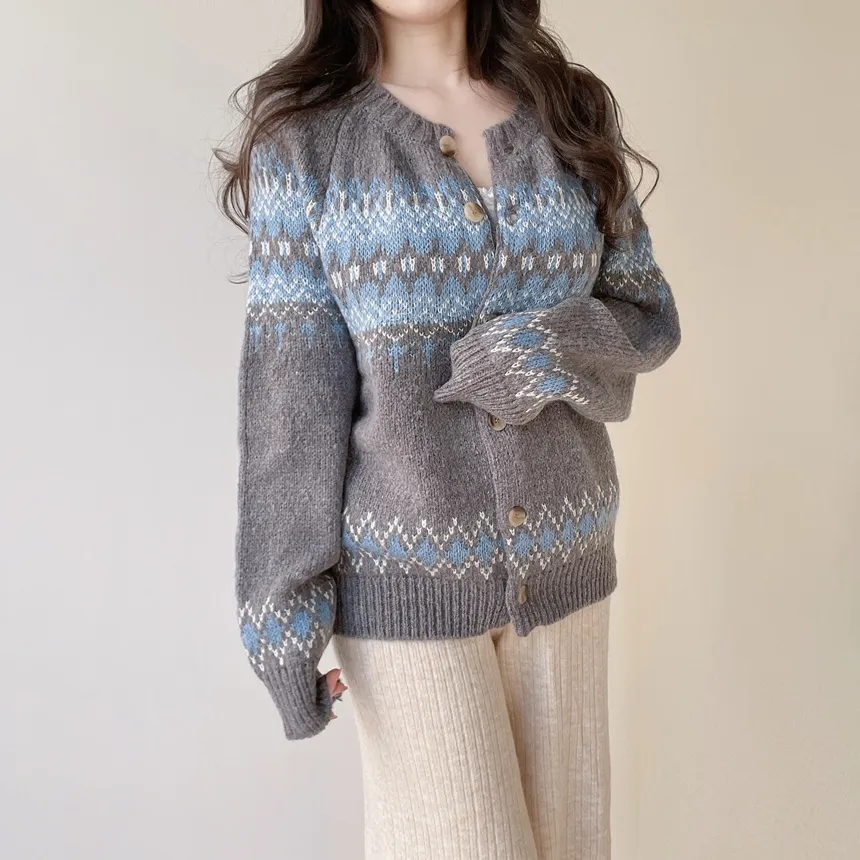 ラウンドネックノルディックカーディガン | mirangmirang | 詳細画像19