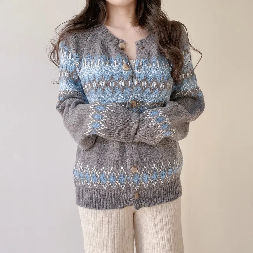 ラウンドネックノルディックカーディガン | mirangmirang | 詳細画像20