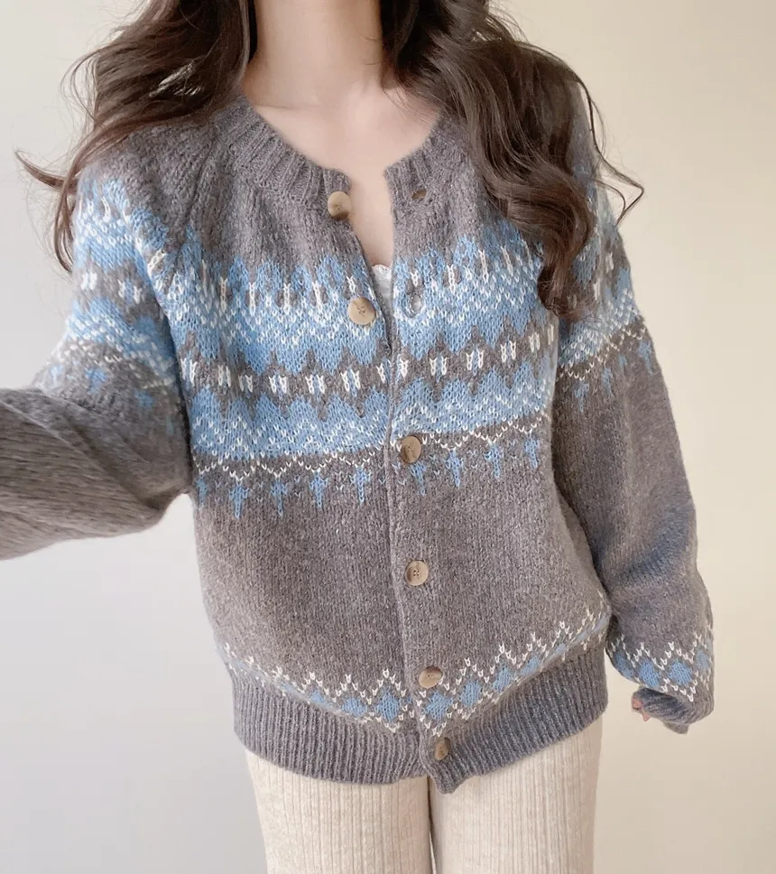 ラウンドネックノルディックカーディガン | mirangmirang | 詳細画像21