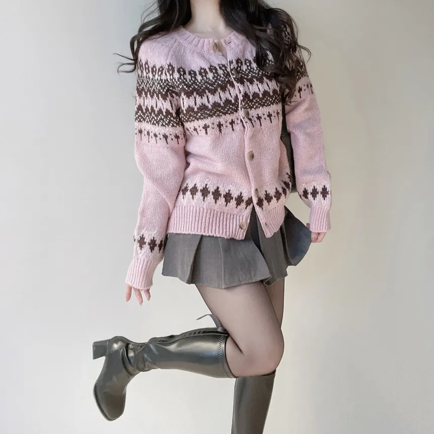 ラウンドネックノルディックカーディガン | mirangmirang | 詳細画像24