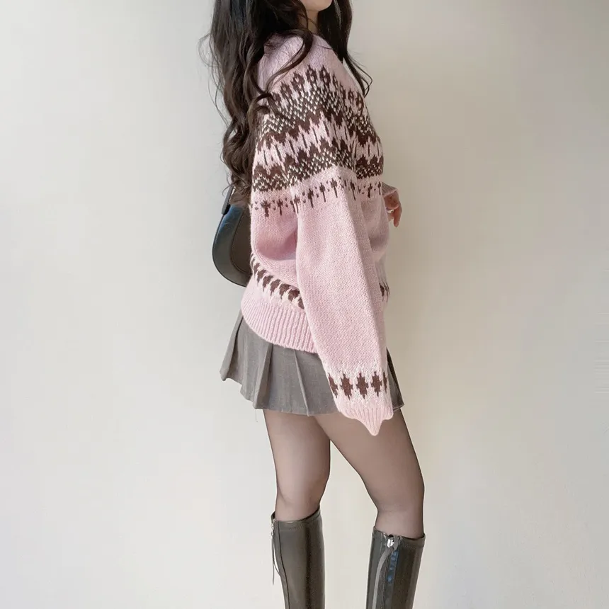 ラウンドネックノルディックカーディガン | mirangmirang | 詳細画像25