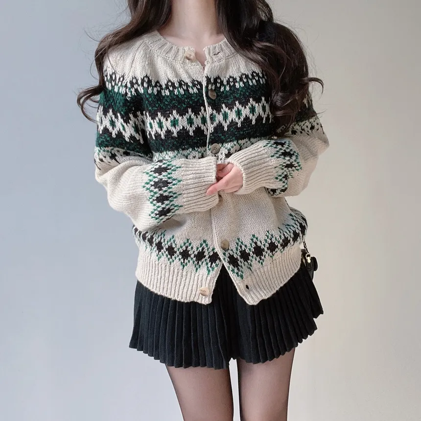 ラウンドネックノルディックカーディガン | mirangmirang | 詳細画像33