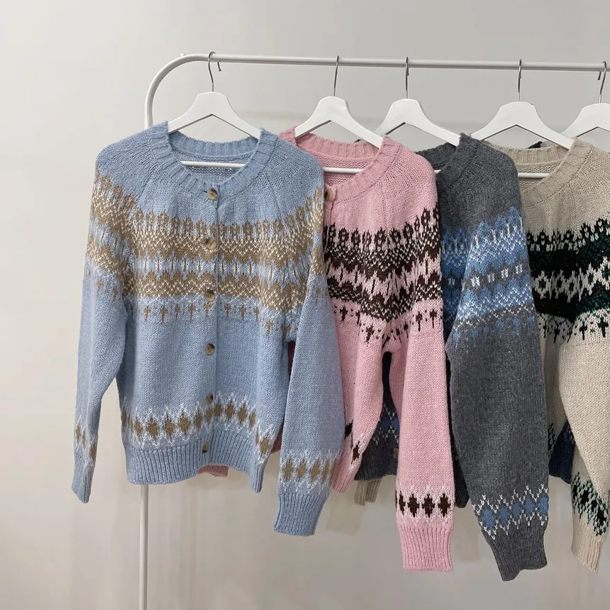 ラウンドネックノルディックカーディガン | mirangmirang | 詳細画像40