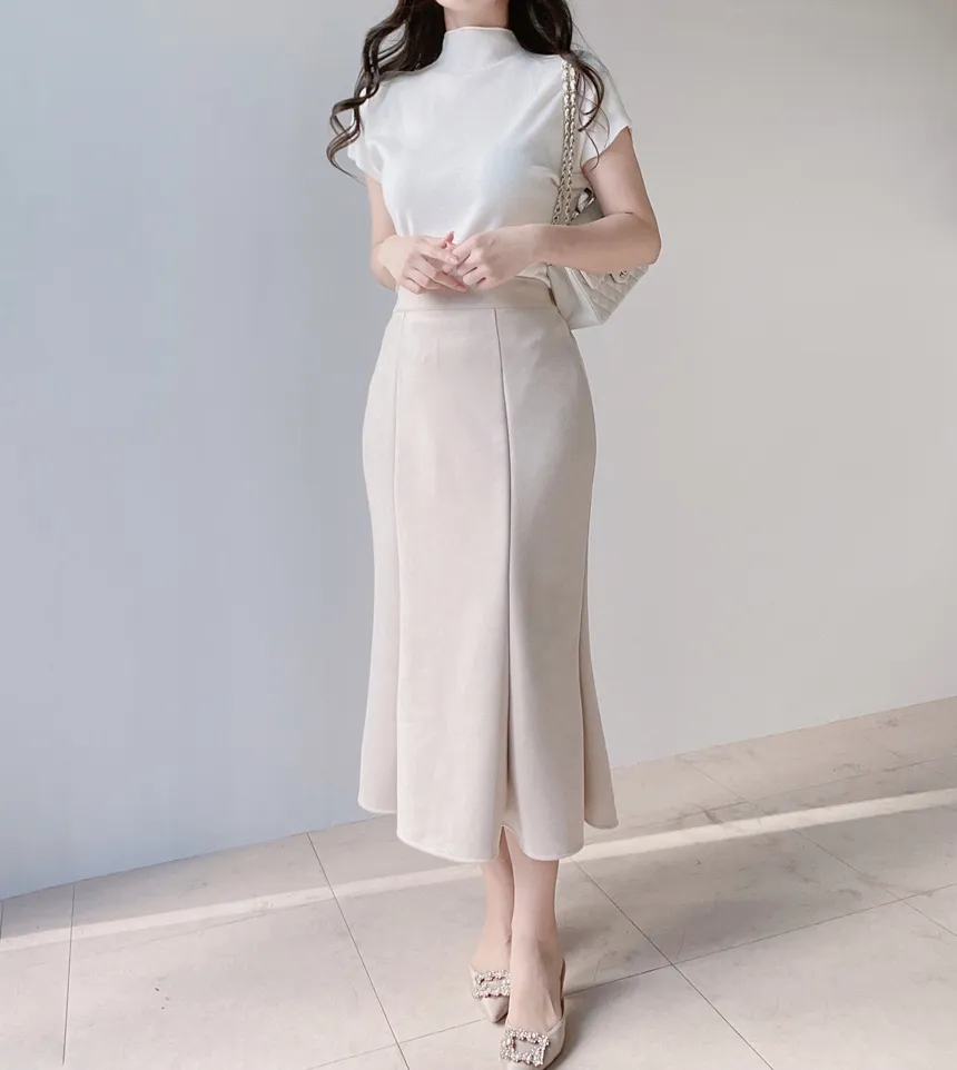 ハーフネック半袖シンプル無地ニット | mirangmirang | 詳細画像20