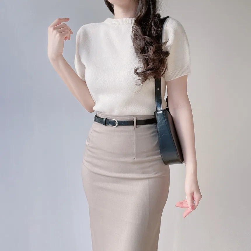 メルトンタッチラウンドネックベーシックシンプルカーディガン | mirangmirang | 詳細画像13