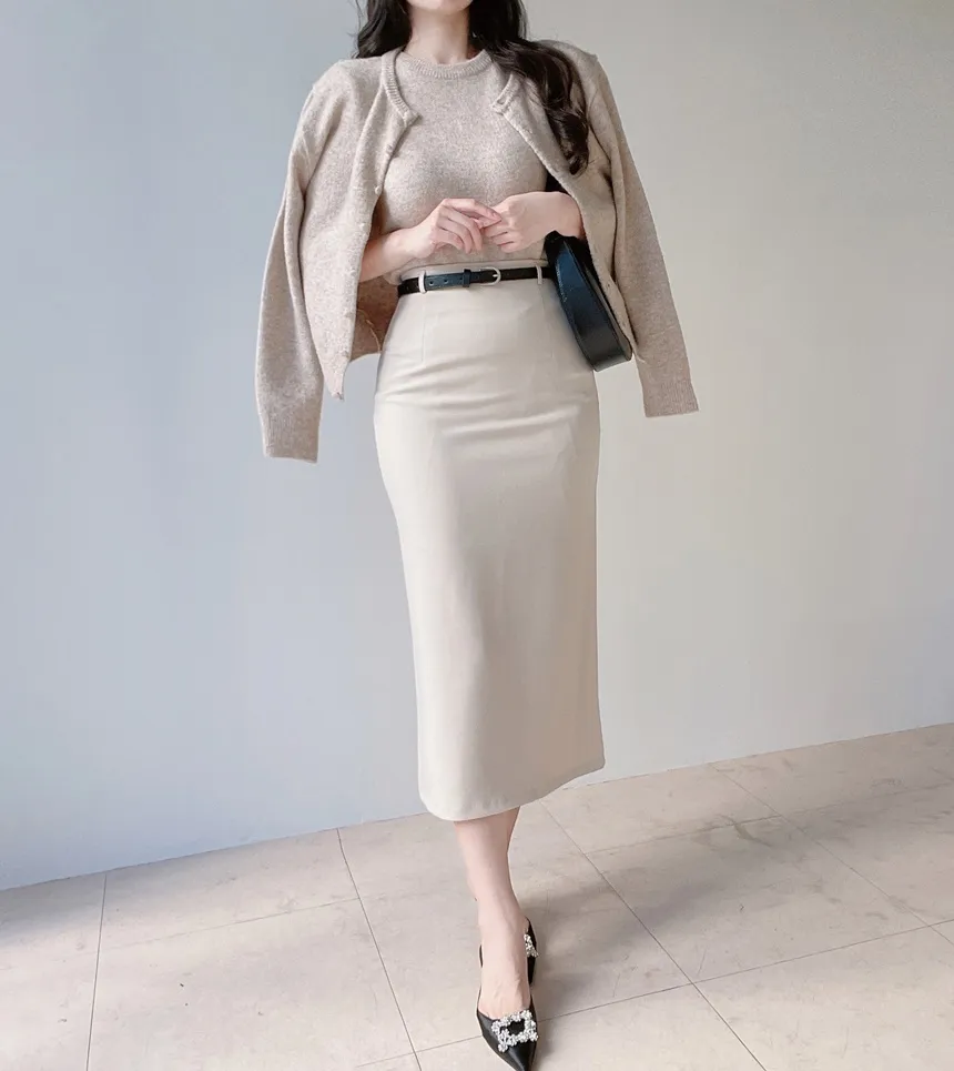 メルトンタッチラウンドネックベーシックシンプルカーディガン | mirangmirang | 詳細画像29