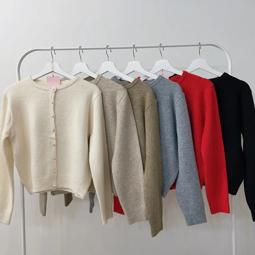 メルトンタッチラウンドネックベーシックシンプルカーディガン | mirangmirang | 詳細画像69