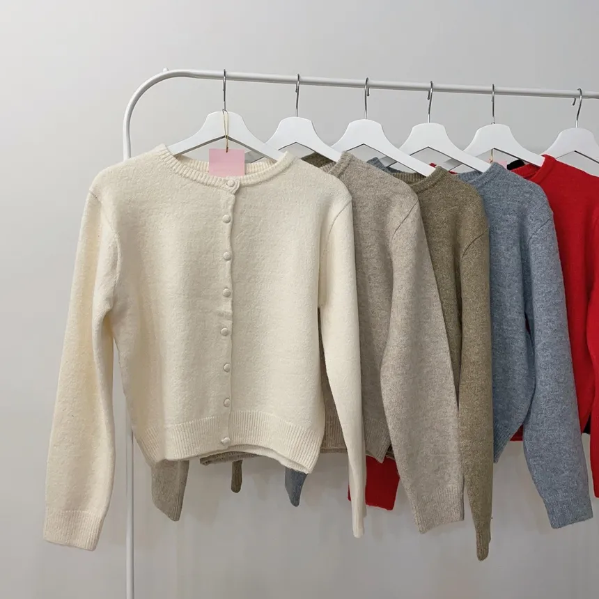 メルトンタッチラウンドネックベーシックシンプルカーディガン | mirangmirang | 詳細画像71