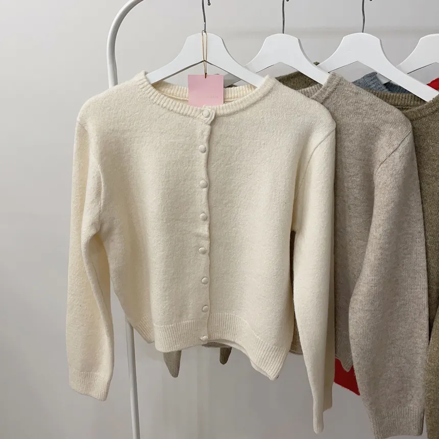 メルトンタッチラウンドネックベーシックシンプルカーディガン | mirangmirang | 詳細画像72