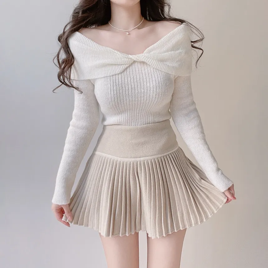 オフショルダーツイストニット | mirangmirang | 詳細画像4