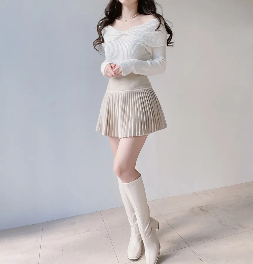 オフショルダーツイストニット | mirangmirang | 詳細画像15