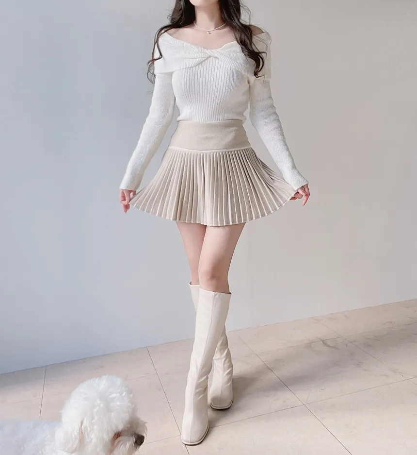 オフショルダーツイストニット | mirangmirang | 詳細画像18