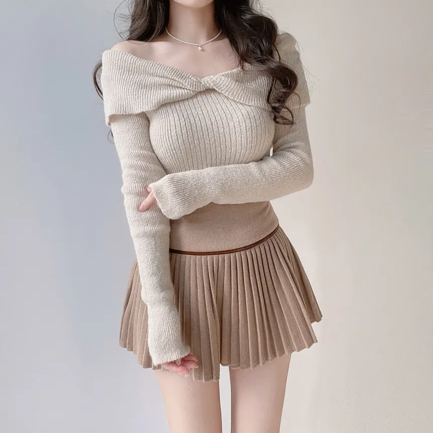 オフショルダーツイストニット | mirangmirang | 詳細画像19